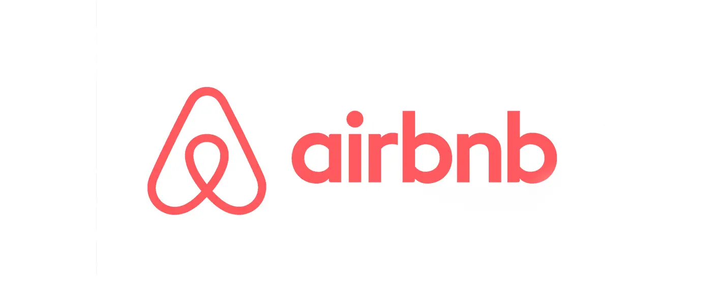 Logo Airbnb en color rojo diseño corporativo plataforma digital